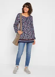 Tunika i trikotmateriale med blomstermønster, bonprix