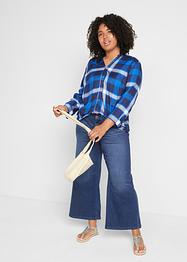 Bluse med 3/4-lang arm, rutet, John Baner JEANSWEAR