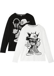 Langermet topp tio gutt, økologisk bomull (2-pack), bpc bonprix collection