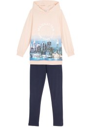 Sweatshirt med hette + leggings til jente (2-delt sett), bpc bonprix collection