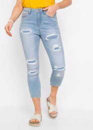 Super Skinny 7/8-lang jeans, destroyed, med økonomisk bomull, RAINBOW