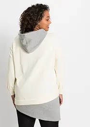 Sweatshirt med hette og asymmetrisk nederkant, bonprix