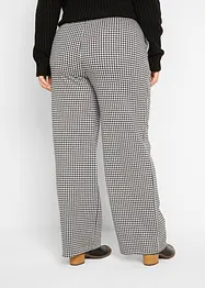 Stretchbukse med Houndstooth-mønster, Wide leg, bonprix