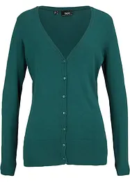 Basic finstrikket cardigan med knappestolpe, bonprix