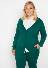 Basic finstrikket cardigan med knappestolpe, bonprix