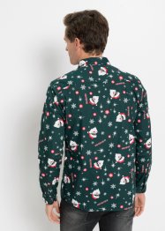 Langermet skjorte med juletrykk, Slim Fit, RAINBOW