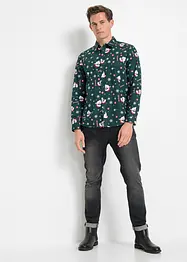 Langermet skjorte med juleprint, Slim Fit, bonprix