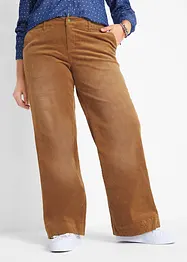 Kordfløyelsbukse med stretch, Wide, bonprix