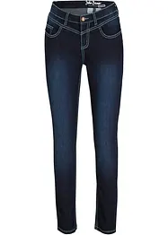 Slim-jeans Mid Waist, kontrastfargede sømmer, bonprix