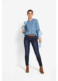 Slim-jeans Mid Waist, kontrastfargede sømmer, bonprix