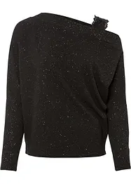 One shoulder-topp med glitter, bonprix