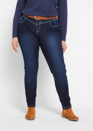 Skinny-jeans Mid Waist, kontrastfargede sømmer, John Baner JEANSWEAR