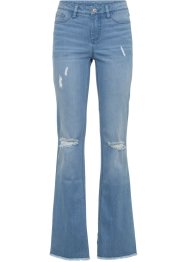 Jeans med sleng og destroyed-effekt, med resirkulert polyester, RAINBOW