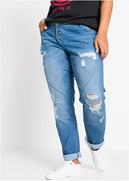 Boyfriend jeans Destroyed, med resirkulert polyester, bonprix