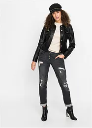 Boyfriend jeans Destroyed, med resirkulert polyester, bonprix