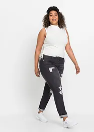 Boyfriend jeans Destroyed, med resirkulert polyester, bonprix