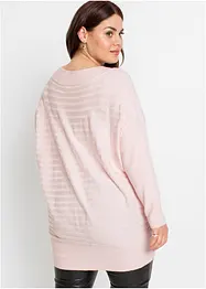 Oversized, ribbestrikket genser, bonprix