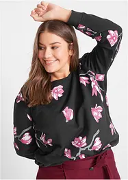 Sweatshirt med blomstertrykk, bonprix