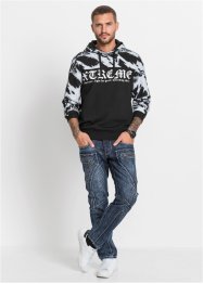 Sweatshirt med hette, med reiskulert polyester, Slim Fit, RAINBOW