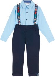 Festantrekk til gutt, chinos+skjorte+bukseseler (3-delt sett), bpc bonprix collection
