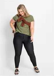 Leggings i jeansoptikk med glidelås, bonprix