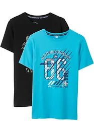 T-shirt til gutt (2-pack), økologisk bomull, bonprix