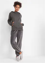 Fleece-joggebukse med mansjetter, bonprix