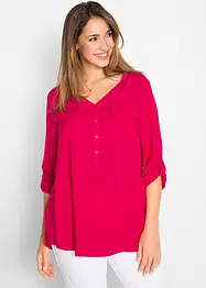 Viskosebluse med V-hals, lang arm, bonprix