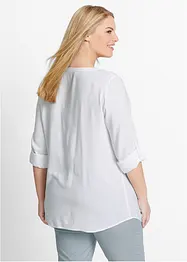 Viskosebluse med V-hals, lang arm, bonprix