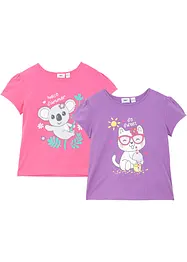 T-skjorte i økologisk bomull (2-pack), bonprix