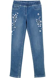 Jeggings med blomsterbroderi til barn, bonprix