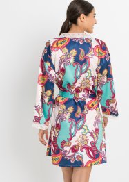 Kimono i sateng med moderne paisleyprint, BODYFLIRT