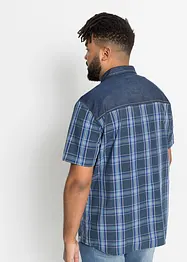 Kortermet skjorte  med denim-besetning, bonprix
