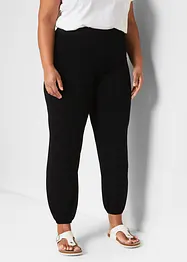 High Waist-bukse i viskose med vaflet linning og strikk i kanten, bonprix