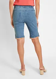Bermudashorts i denim med mønstret oppbrett, bonprix