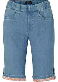 Bermudashorts i denim med mønstret oppbrett, bonprix