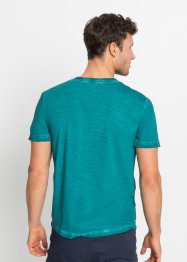 Kortermet Henley T-shirt i vasket optikk, bpc bonprix collection
