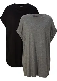 Lang topp av 100% økologisk bomull (2-pack), bonprix