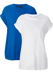 Lang topp av 100% økologisk bomull (2-pack), bonprix