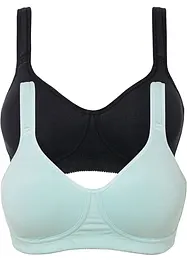 T-skjorte-BH uten bøyle med bomull (2-pack), bonprix