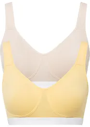 BH uten bøyle, med økologisk bomull (2-pack), bonprix