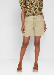 Paperbag-shorts i lin, bpc bonprix collection