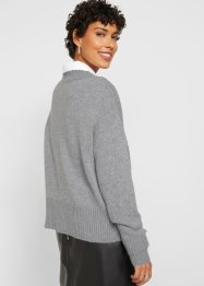 Kort strikkejakke i ull med Good Cashmere Standard®-andel, bpc selection premium