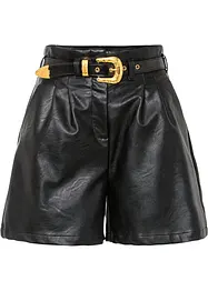 Shorts i imitert skinn med belte, bonprix