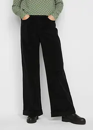 Bukse med stretch og vide ben, High Waist, bonprix