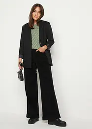 Bukse med stretch og vide ben, High Waist, bonprix