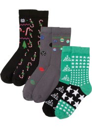 Sokker (3-pack) med forskjellig mønster og gavekort, bpc bonprix collection