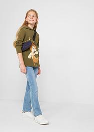 Sweatshirt med hette til jente, av økologisk bomull, bpc bonprix collection