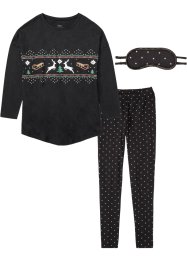 Pyjamas med leggings og sovemaske, bpc bonprix collection