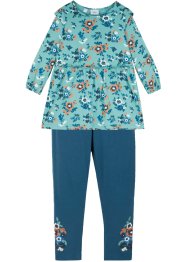 Kjole med volanger til jente + leggings (2-delt sett), bpc bonprix collection